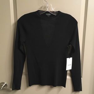 Sexy Black Sheer Inset Sweater